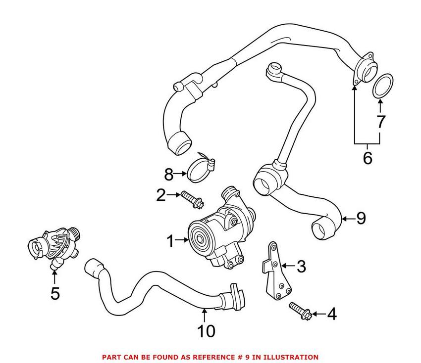 BMW Engine Coolant Pipe 11537628010